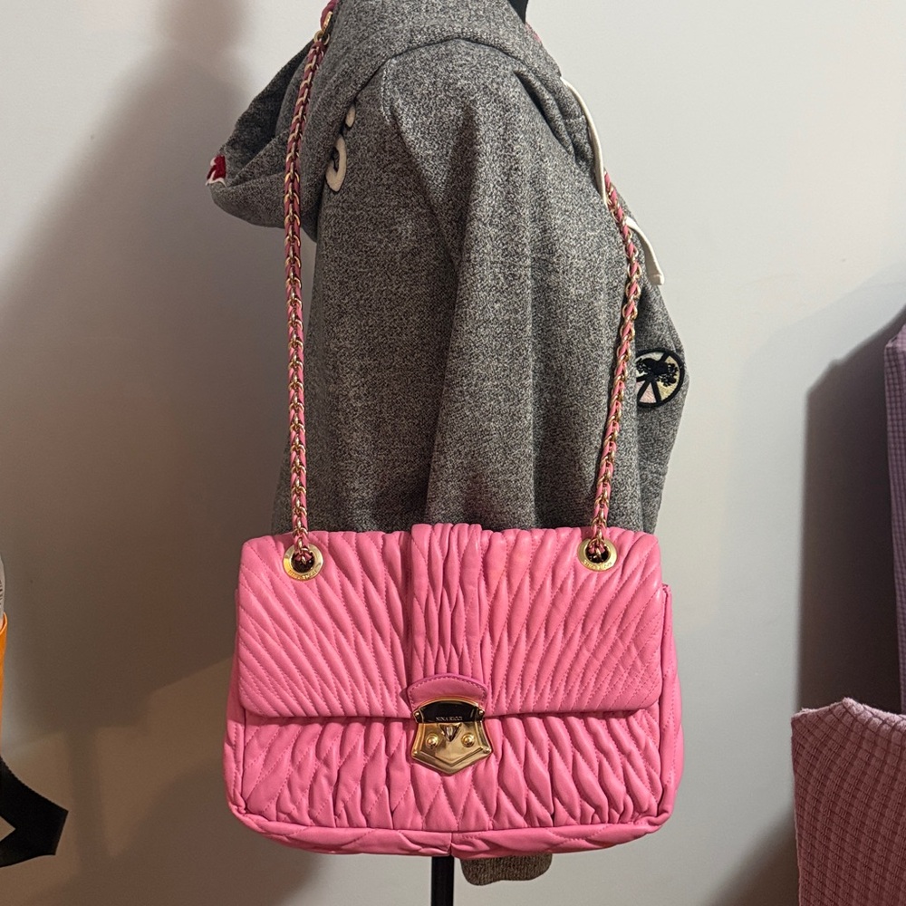 SOLD❤️Authentic Nina Ricci Pink Quilted Chain Shoulder Bag